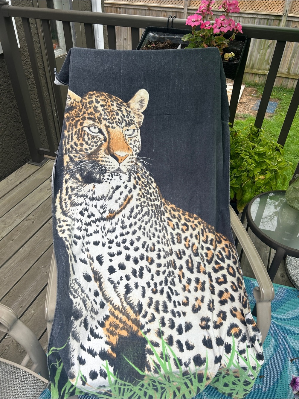 Vintage Leopard Print Beach Towel